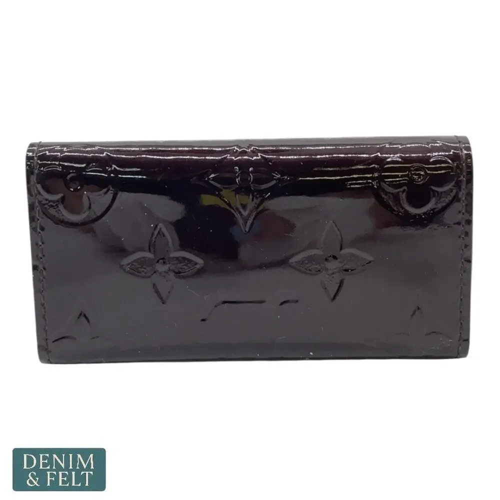 Louis Vuitton Vernis 4 Key Holder Amarante Monogram‎ Patent Leather Wallet
